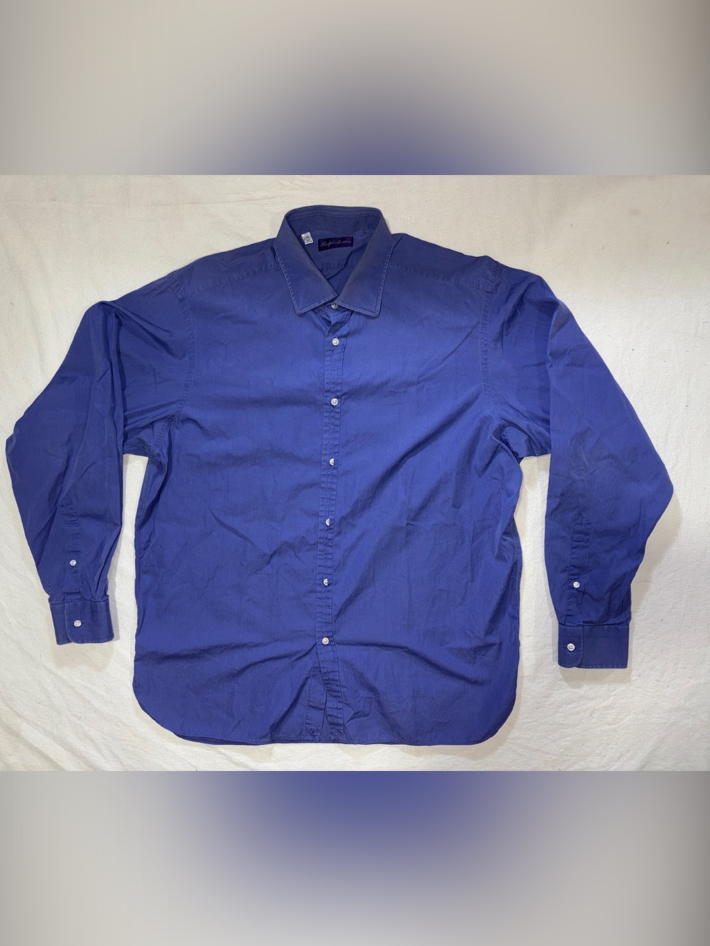 Ralph Lauren Purple Label Men's Blue Cotton Dress Shirt Italy Luxury